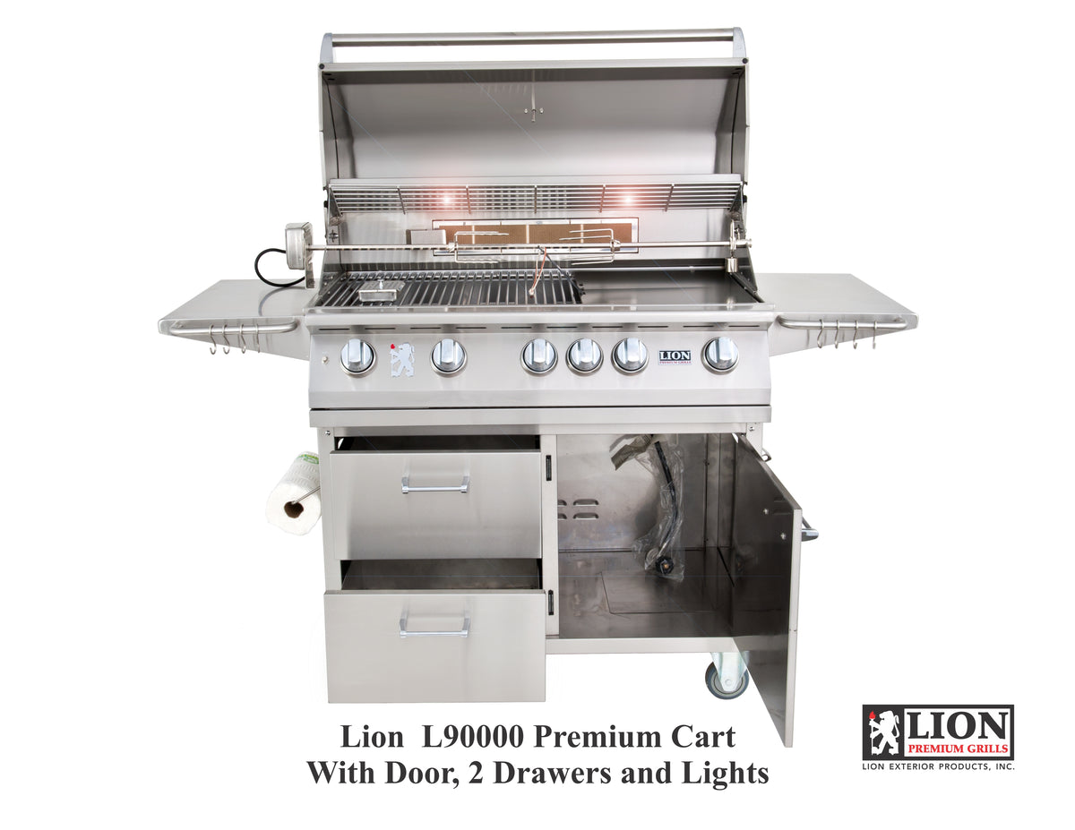 40-Inch Natural Gas Grill L90000 with Refrigerator and Door and Drawer  Combo and Drop-in Sink with and 5 in 1 BBQ Tool Set