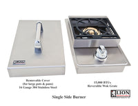 Lion BBQ Grills - Single Side Burner with Removable Cover