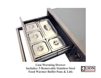 Lion BBQ Grills - Warming Drawer with Buffet Pans and Lids